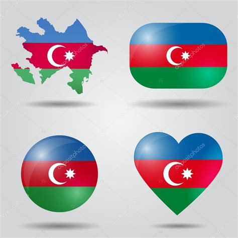 Azerbaijan flag set Stock Vector by ©delpieroo 53108793