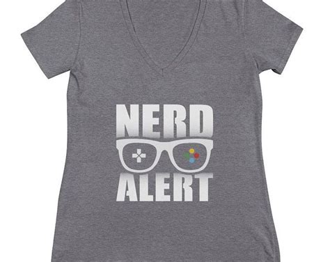 Nerd Alert, Video Games Lover, Nerd, Geek Triblend Deep V-Neck T-Shirt ...