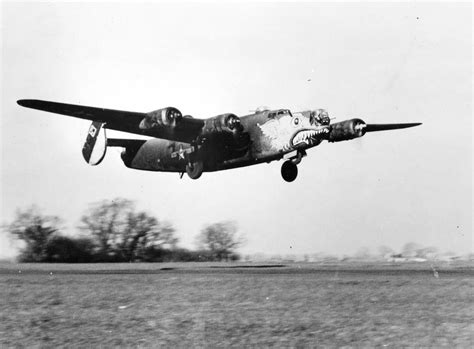 B-24 Liberator 8th Air Force 448th Bomb Group taking off Seething England 1944