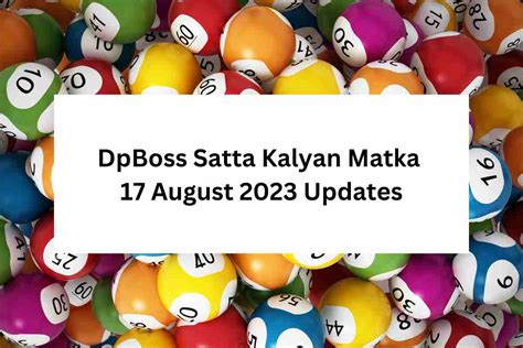 (LIVE RESULT TODAY, WINNING NUMBERS) DpBoss Satta Kalyan Matka 17 ...