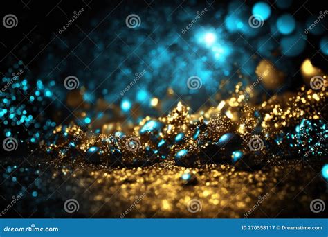 Background of Glitter Lights Blue Gold, Abstract, Backgrounds Stock Illustration - Illustration ...