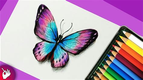 Designer Butterfly Drawing With Colour - pic-vomitory