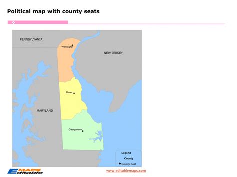 Delaware county map - Editable PowerPoint Maps