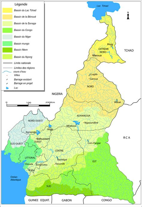 Carte Du Relief Du Cameroun