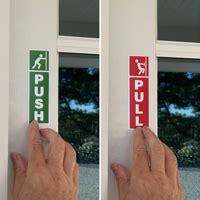 Push Pull Signs for Door with Cliparts, SKU: DP-0124