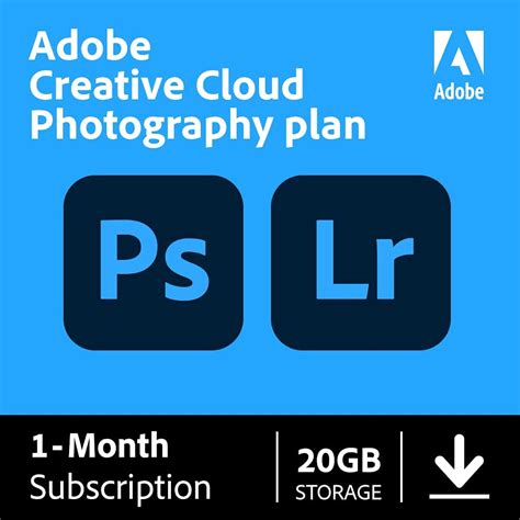 Adobe Creative Cloud Photography plan 20 GB (Photoshop + Lightroom)