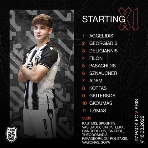 PAOK FC on Twitter: "#Starting11 Η αρχική 11άδα της #PAOKu17 για τον ...