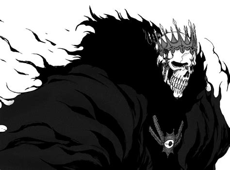 #skull, #crown, #skeleton, #Bleach, #Barragan Luisenbarn, #Espada, #manga, #monochrome wallpaper ...