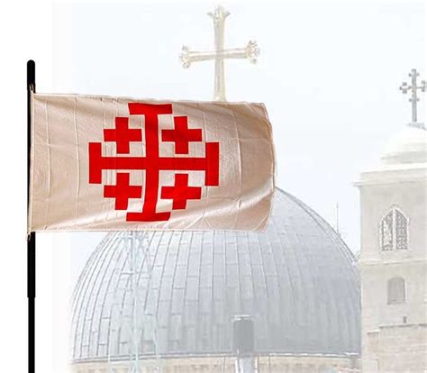 Jerusalem Cross Flag | Franciscans | Jerusalem Spirit - Gift store in ...