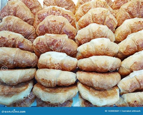 Close Up Croissant Bread in a Bakery Shop Stock Image - Image of collection, cake: 143003601