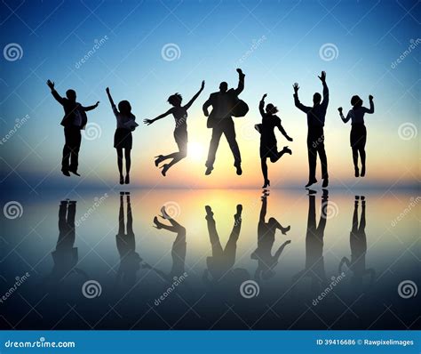 Business People Jumping And Celebrating Victory Vector Illustration | CartoonDealer.com #75993398