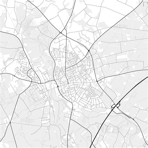 Nice bright vector map of Greven, North Rhine-Westphalia, Germany with fine structures for ...