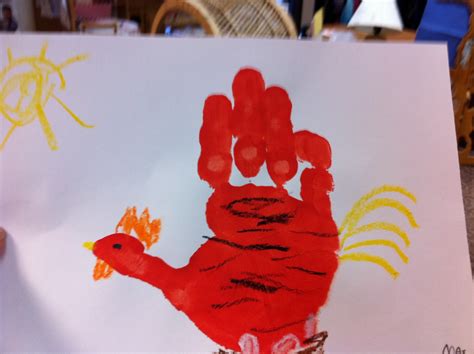 Handprint Little Red Hen - Fairy Dust Teaching