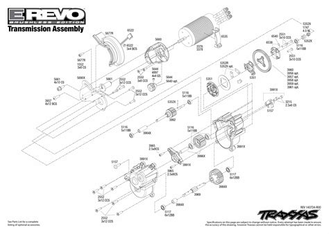 E-Revo Brushless (56087-1) Transmission Assembly Exploded View | Traxxas