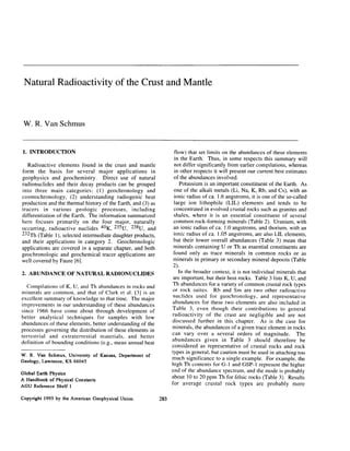 W. van schmus natural radioactivity of the crust and mantle [short article] (1995) | PDF