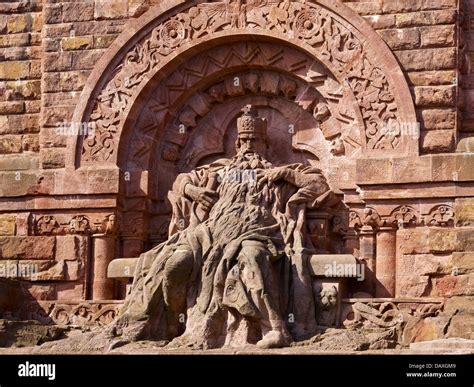 Barbarossa figure on Kyffhäuser Monument near Bad Frankenhausen, Thuringia, Germany Stock Photo ...