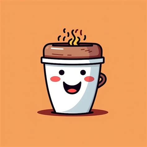 Premium AI Image | cute coffee cup in a doodle style