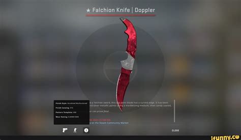 CSGO Falchion Knife Doppler Ruby. .009 Float - Falchion Knife I Doppler Finish Style: Anodized ...