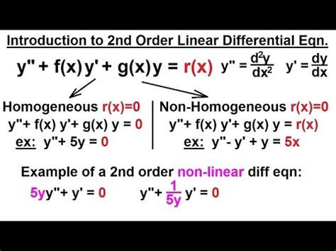 Differential Equation - 2nd Order Linear (1 of 17) Introduction - YouTube