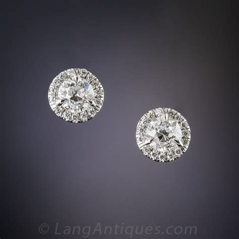 Diamond Halo Stud Earrings