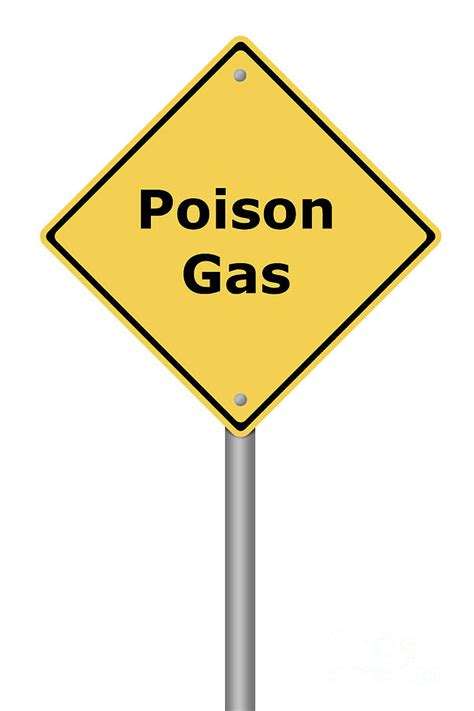 Warning Sign Poison Gas Digital Art by Henrik Lehnerer