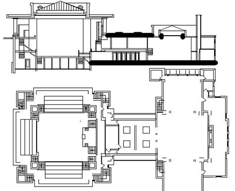 Unity Temple Architecture Design and Elevation dwg file - Cadbull