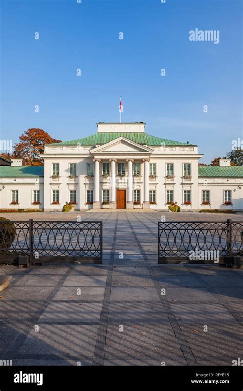 Belweder Palace in Warsaw, Poland, classical style building, former official residence of the ...