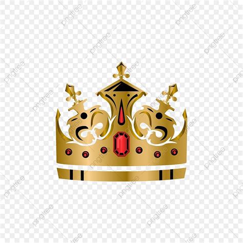 King Crown Vector Hd Images, Realistic Gold King Crown Vector Design ...