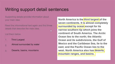 Main Idea and Supporting Details Writing a Paragraph - YouTube