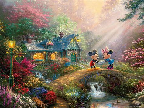 Mickey and Minnie Sweetheart Bridge Puzzle (Thomas Kinkade Disney ...