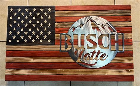 BUSCH LATTE ROUND STEEL (RED/WHITE/BLUE) - Heirloom Wood