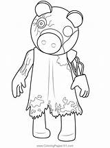 Piggy Distorted Roblox Coloring Page For Kids  Free Printable sketch template