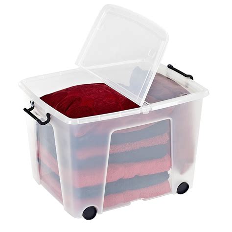 Buy large 75lt Strata smart storemaster plastic boxes with folding lid ...