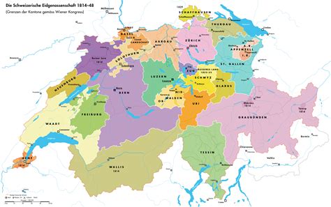 The Swiss Confederacy 1814-1848 | Mapa historico, Mapas, Arqueología