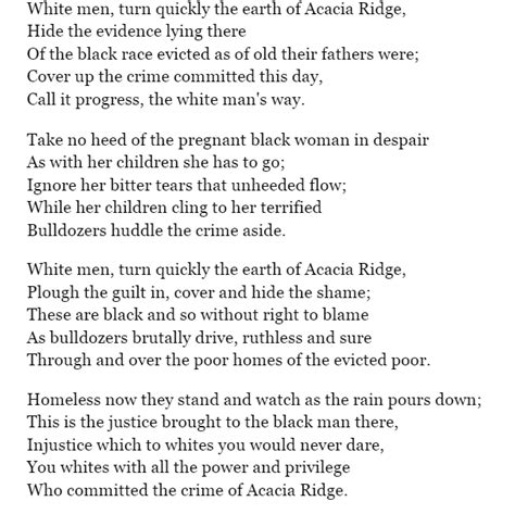 "Acacia ridge" by kath walker - English poetry assignment