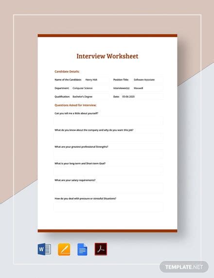 FREE Interview Template in Microsoft Word (DOC) | Template.net