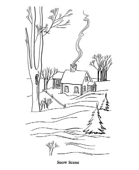 Printable Winter Scene Coloring Pages - Coloring Home