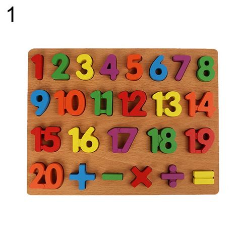 Yesbay Alphabet ABC Numbers Wooden Puzzles Board Educational Children Toy Learning Gift,Puzzles ...