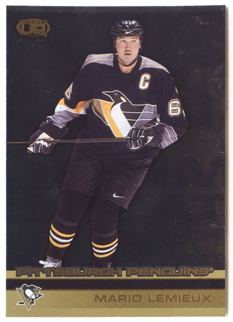 Mario Lemieux # 100 - 2002-03 Pacific Heads Up Hockey | Mario lemieux, Hockey, Nhl players