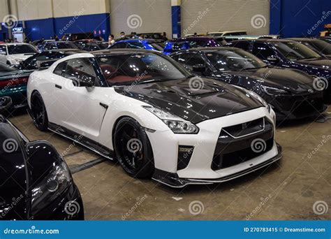 Modified White Nissan GT-R R35 Displayed in the Elite Showcase Editorial Image - Image of carbon ...