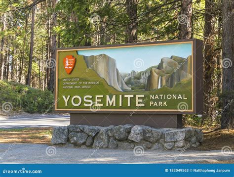 Yosemite National Park Sign in the Entrance,California,usa. for ...