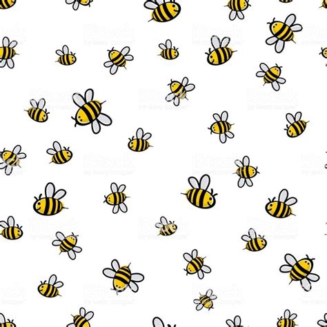 Cute seamless bee pattern vector illustration | Bee drawing, Bee illustration, Bee images