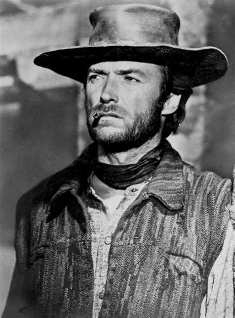 Clint Eastwood Looking Away in Cowboy Attire with Cigarette in His ...