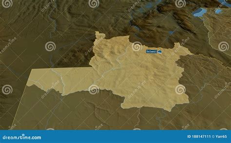 North-Western, Zambia - Highlighted with Capital. Physical Stock ...