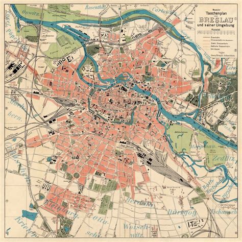 Old map of Breslau Wroclaw map Fine print on paper or | Etsy