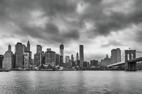 Black And White New York City Skyline by Mlenny