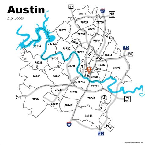 Central Austin Zip Codes Map