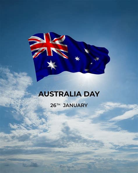 Australia Day Card with Flag Stock Image - Image of holiday ...