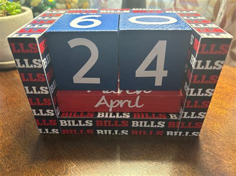 Buffalo Bills Perpetual Wooden Block Desk Calendar Decoupaged Wood - Etsy