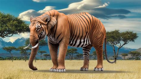 TIGER and ANIMALS Hybrids | Rhino, Elephant, Giraffe - YouTube